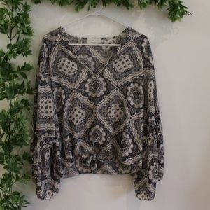 Anthropologie Paisley Blouse with Front Tie